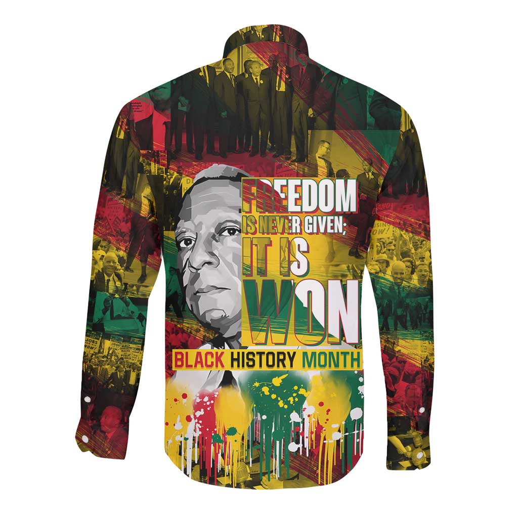 Freedom Is Never Given It Is Won Long Sleeve Button Shirt Asa Philip Randolph