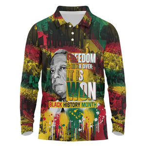 Freedom Is Never Given It Is Won Long Sleeve Polo Shirt Asa Philip Randolph