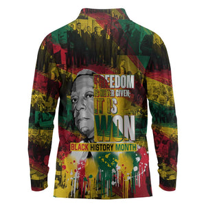 Freedom Is Never Given It Is Won Long Sleeve Polo Shirt Asa Philip Randolph