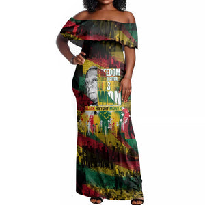 Freedom Is Never Given It Is Won Off Shoulder Maxi Dress Asa Philip Randolph