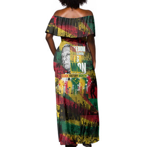 Freedom Is Never Given It Is Won Off Shoulder Maxi Dress Asa Philip Randolph