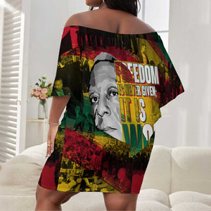 Freedom Is Never Given It Is Won Off Shoulder Short Dress Asa Philip Randolph