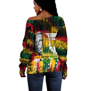 Freedom Is Never Given It Is Won Off Shoulder Sweater Asa Philip Randolph