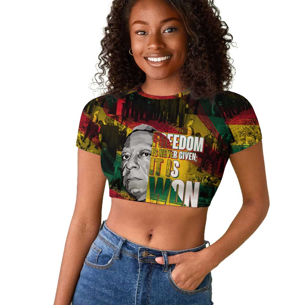 Freedom Is Never Given It Is Won Raglan Cropped T shirt Asa Philip Randolph