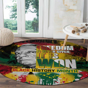 Freedom Is Never Given It Is Won Round Carpet Asa Philip Randolph