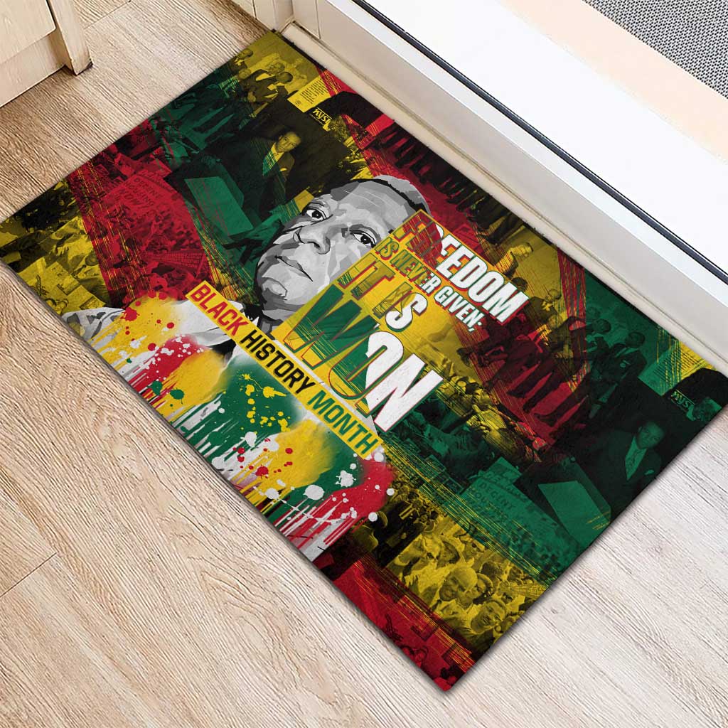 Freedom Is Never Given It Is Won Rubber Doormat Asa Philip Randolph