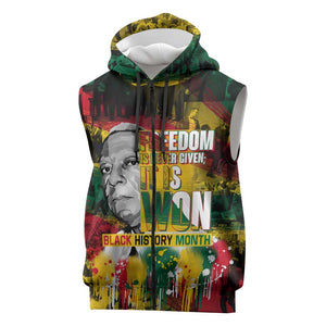 Freedom Is Never Given It Is Won Sleeveless Zip Hoodie Asa Philip Randolph - African Pride