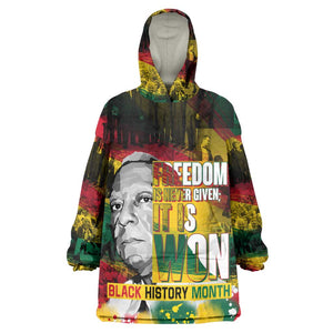 Freedom Is Never Given It Is Won Wearable Blanket Hoodie Asa Philip Randolph