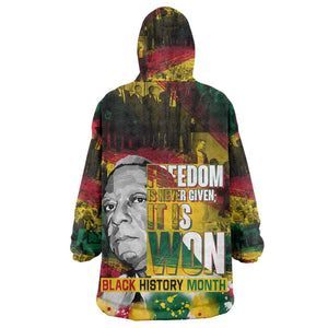 Freedom Is Never Given It Is Won Wearable Blanket Hoodie Asa Philip Randolph