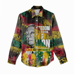 Freedom Is Never Given It Is Won Women Casual Shirt Asa Philip Randolph DT02