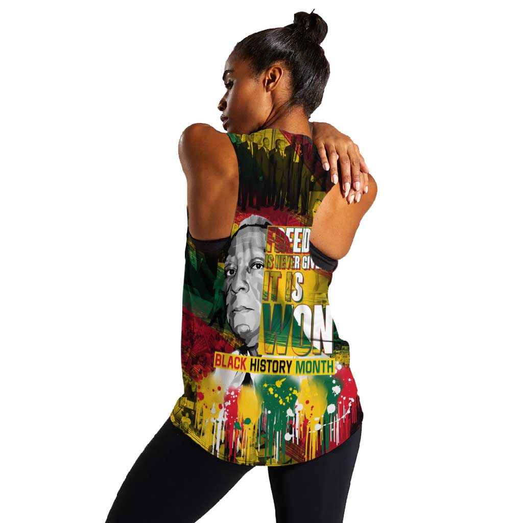 Freedom Is Never Given It Is Won Women Racerback Tank Asa Philip Randolph