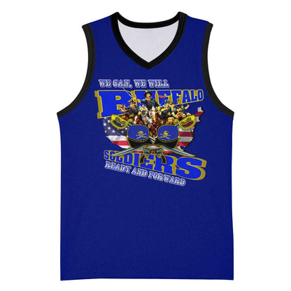 We Can We Will Buffalo Soldiers Basketball Jersey Us Army Ready and Forward DT02