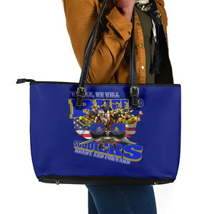 We Can We Will Buffalo Soldiers Leather Tote Bag Us Army Ready and Forward