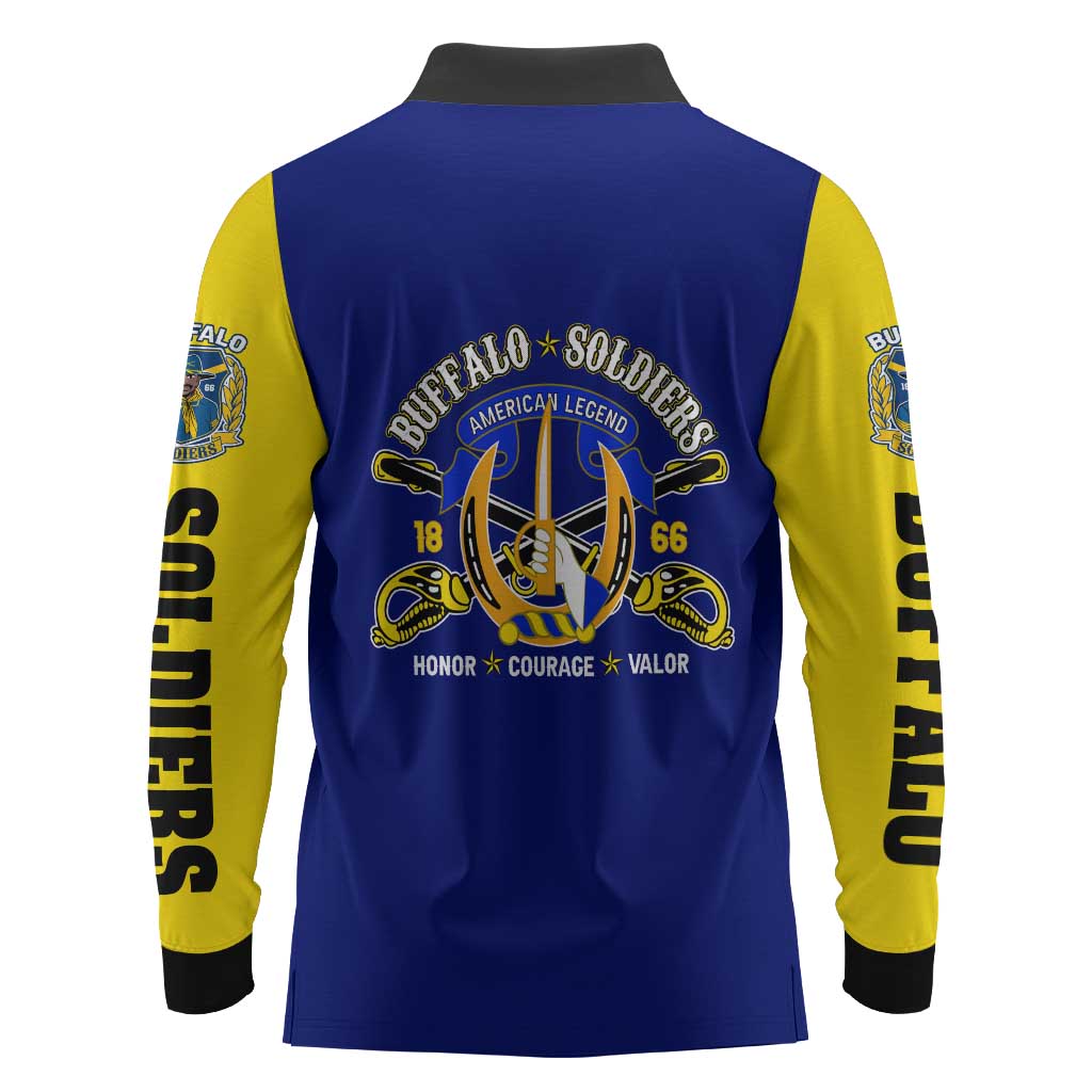 We Can We Will Buffalo Soldiers Long Sleeve Polo Shirt Us Army Ready and Forward