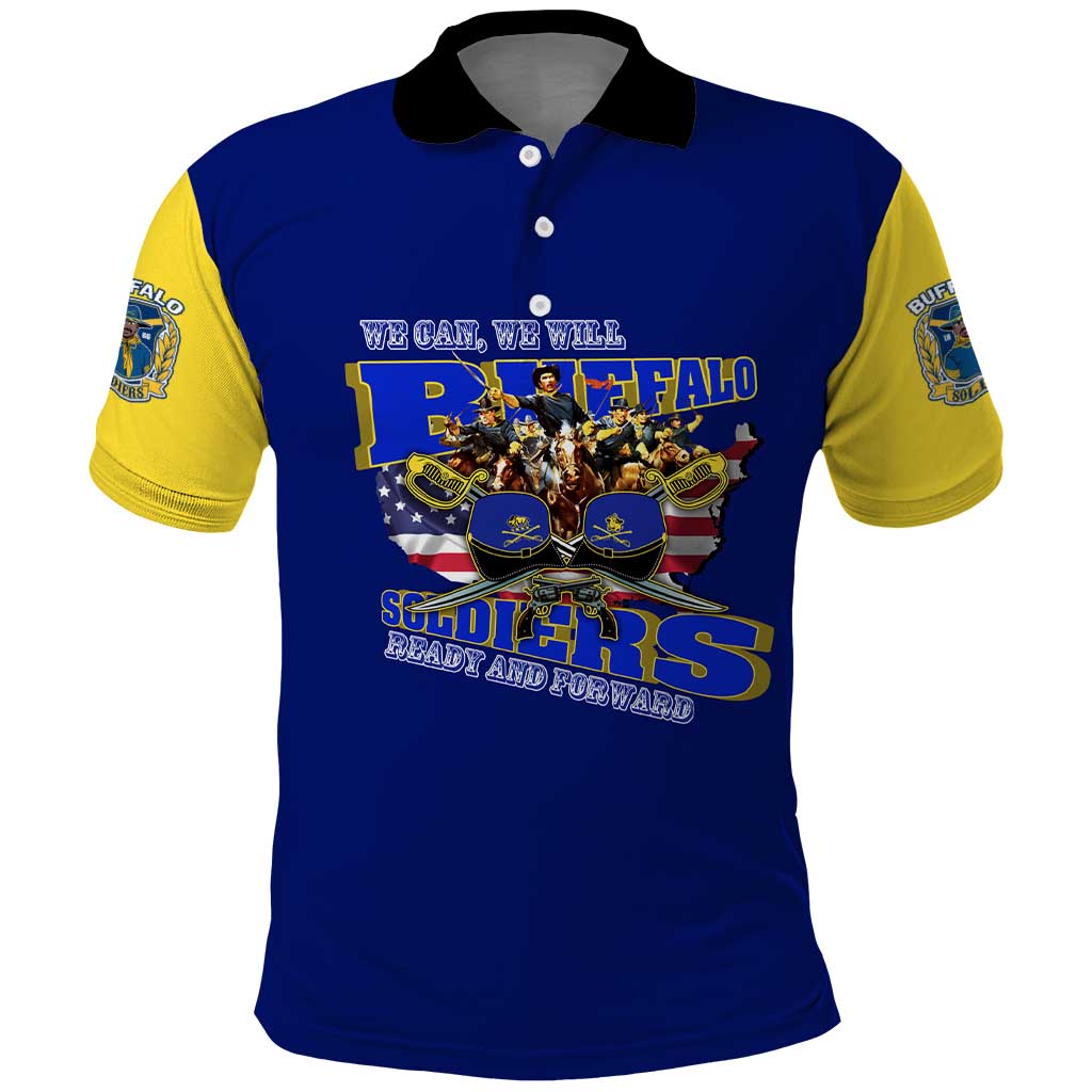 We Can We Will Buffalo Soldiers Polo Shirt Us Army Ready and Forward