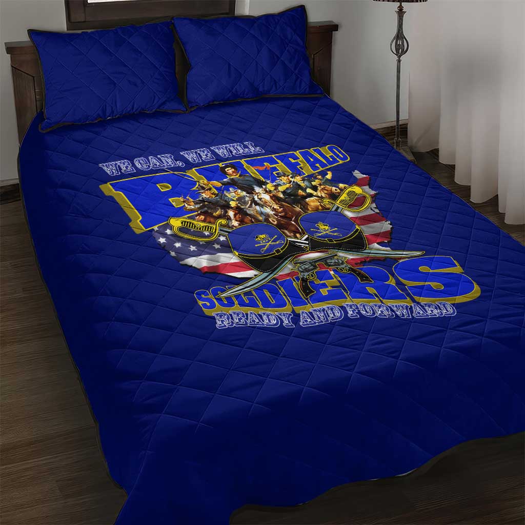 We Can We Will Buffalo Soldiers Quilt Bed Set Us Army Ready and Forward