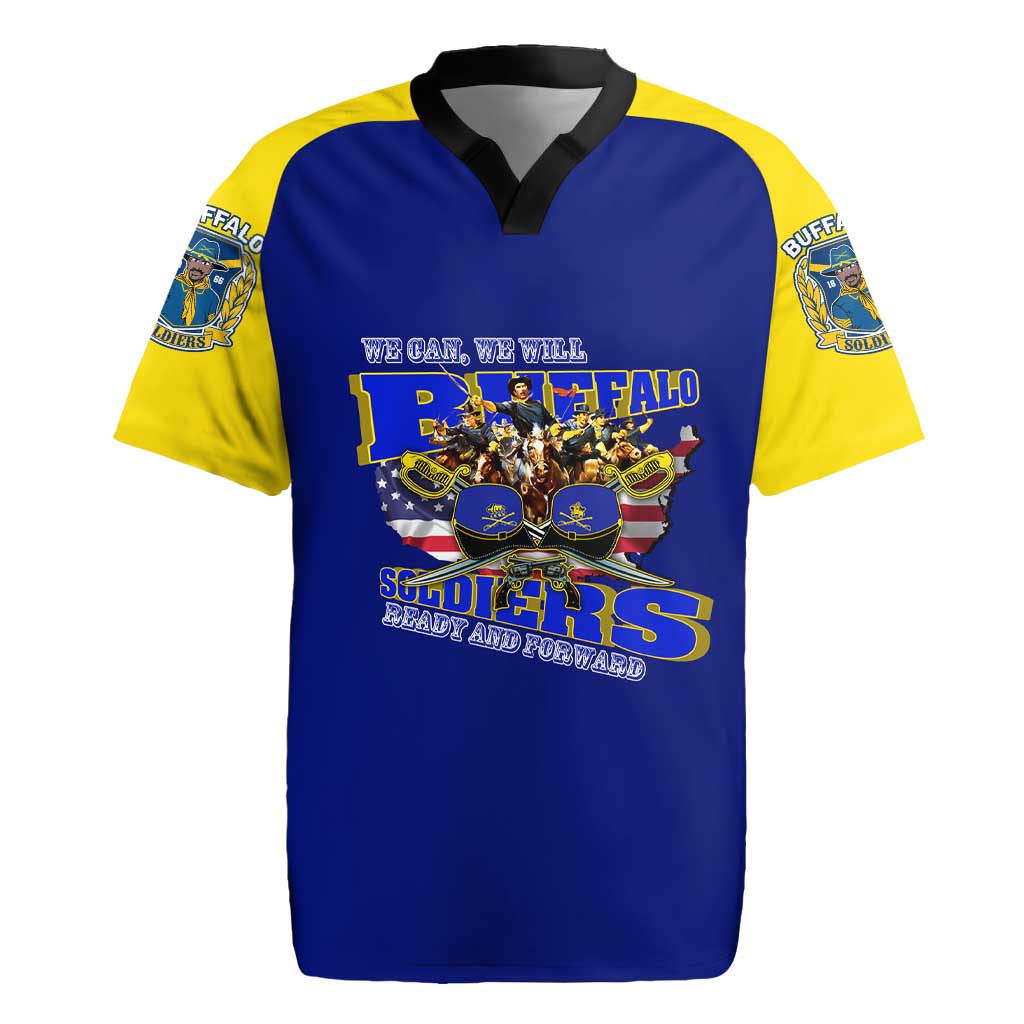 We Can We Will Buffalo Soldiers Rugby Jersey Us Army Ready and Forward