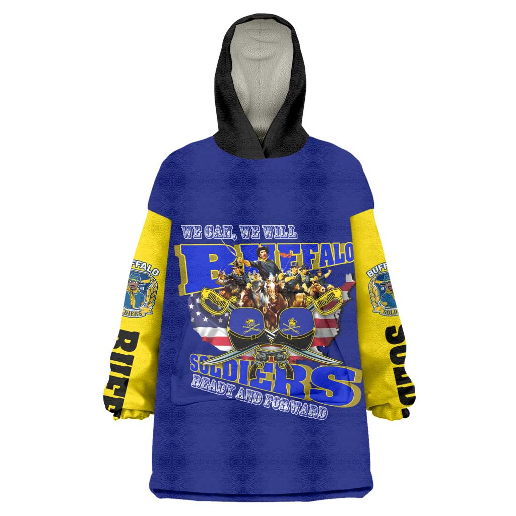 We Can We Will Buffalo Soldiers Wearable Blanket Hoodie Us Army Ready and Forward