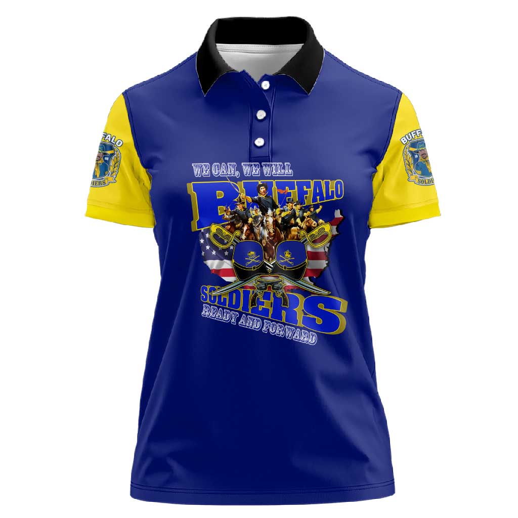 We Can We Will Buffalo Soldiers Women Polo Shirt Us Army Ready and Forward