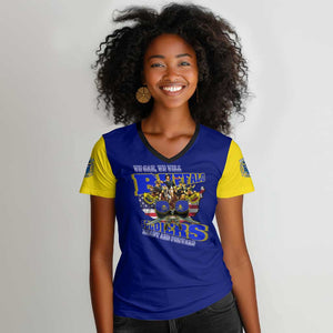 We Can We Will Buffalo Soldiers Women V-Neck T-Shirt Us Army Ready and Forward