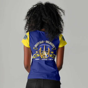 We Can We Will Buffalo Soldiers Women V-Neck T-Shirt Us Army Ready and Forward