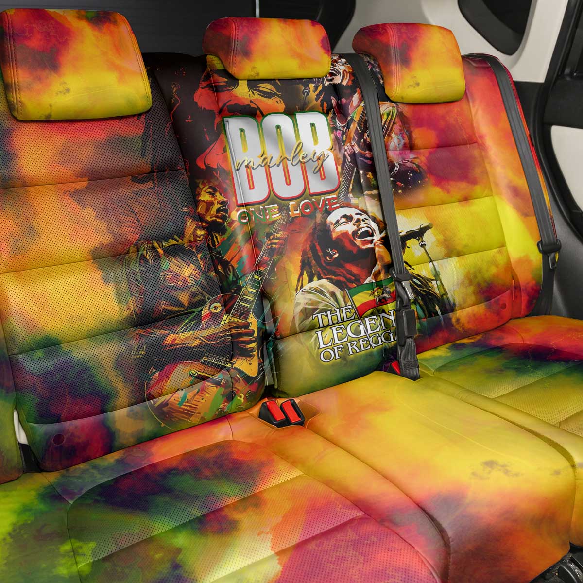 The Legend of Reggae One Love Back Car Seat Cover Bob Colorful Art
