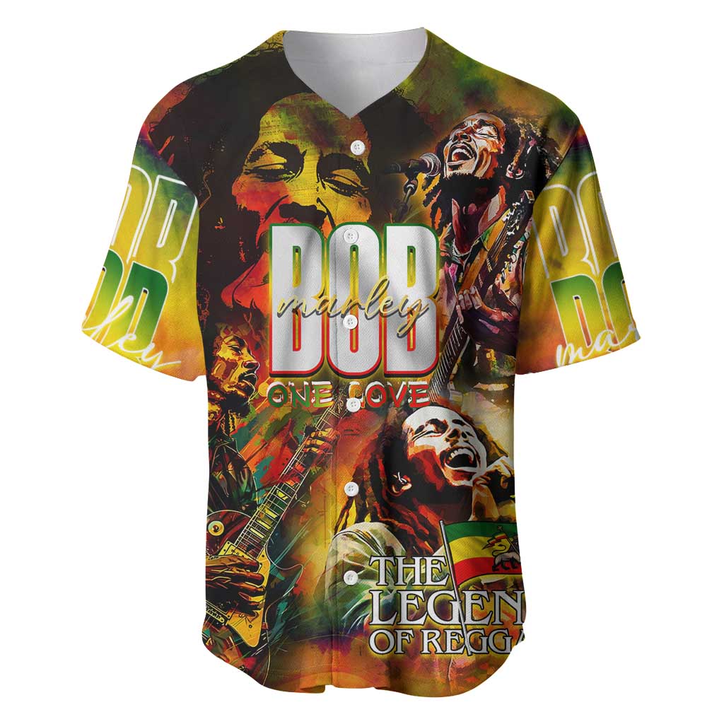 The Legend of Reggae One Love Baseball Jersey Bob Colorful Art