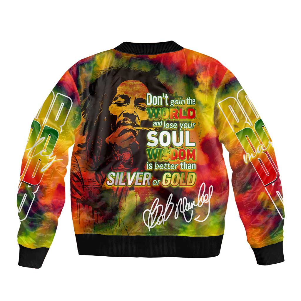 The Legend of Reggae One Love Bomber Jacket Bob Colorful Art