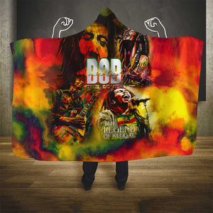 The Legend of Reggae One Love Hooded Blanket Bob Colorful Art