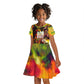 The Legend of Reggae One Love Kid Short Sleeve Dress Bob Colorful Art