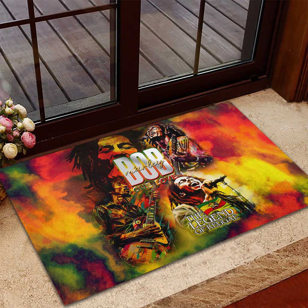The Legend of Reggae One Love Rubber Doormat Bob Colorful Art