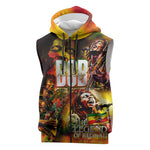 The Legend of Reggae One Love Sleeveless Zip Hoodie Bob Colorful Art - African Pride