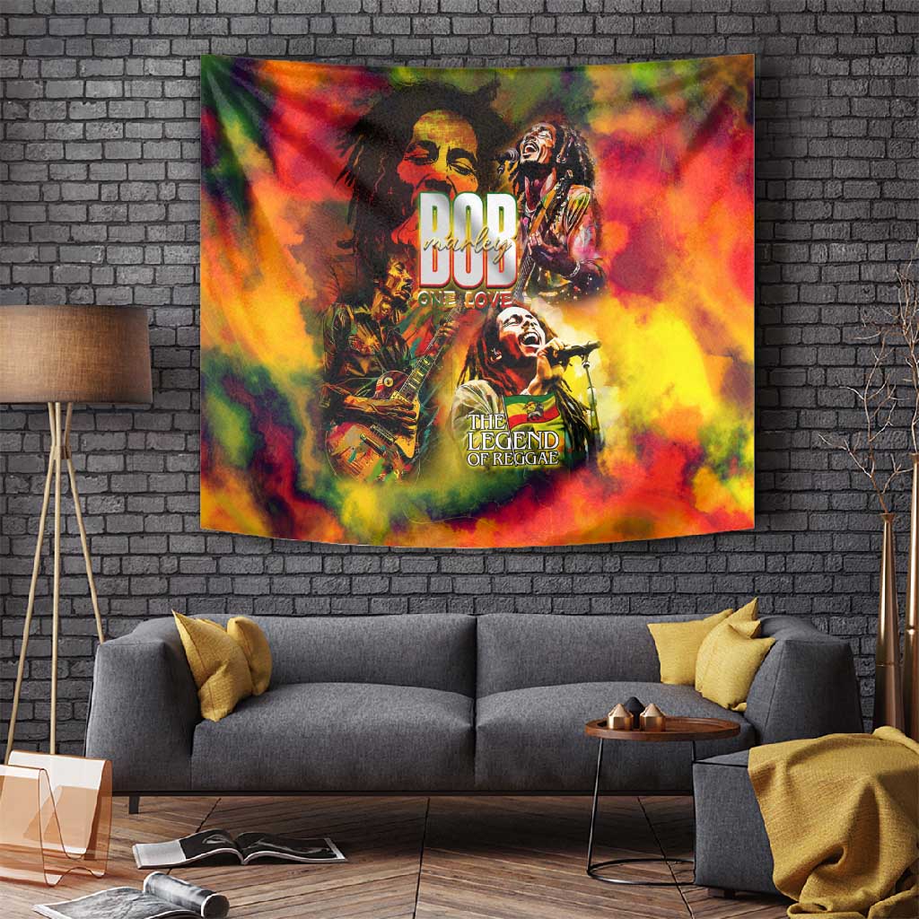 The Legend of Reggae One Love Tapestry Bob Colorful Art