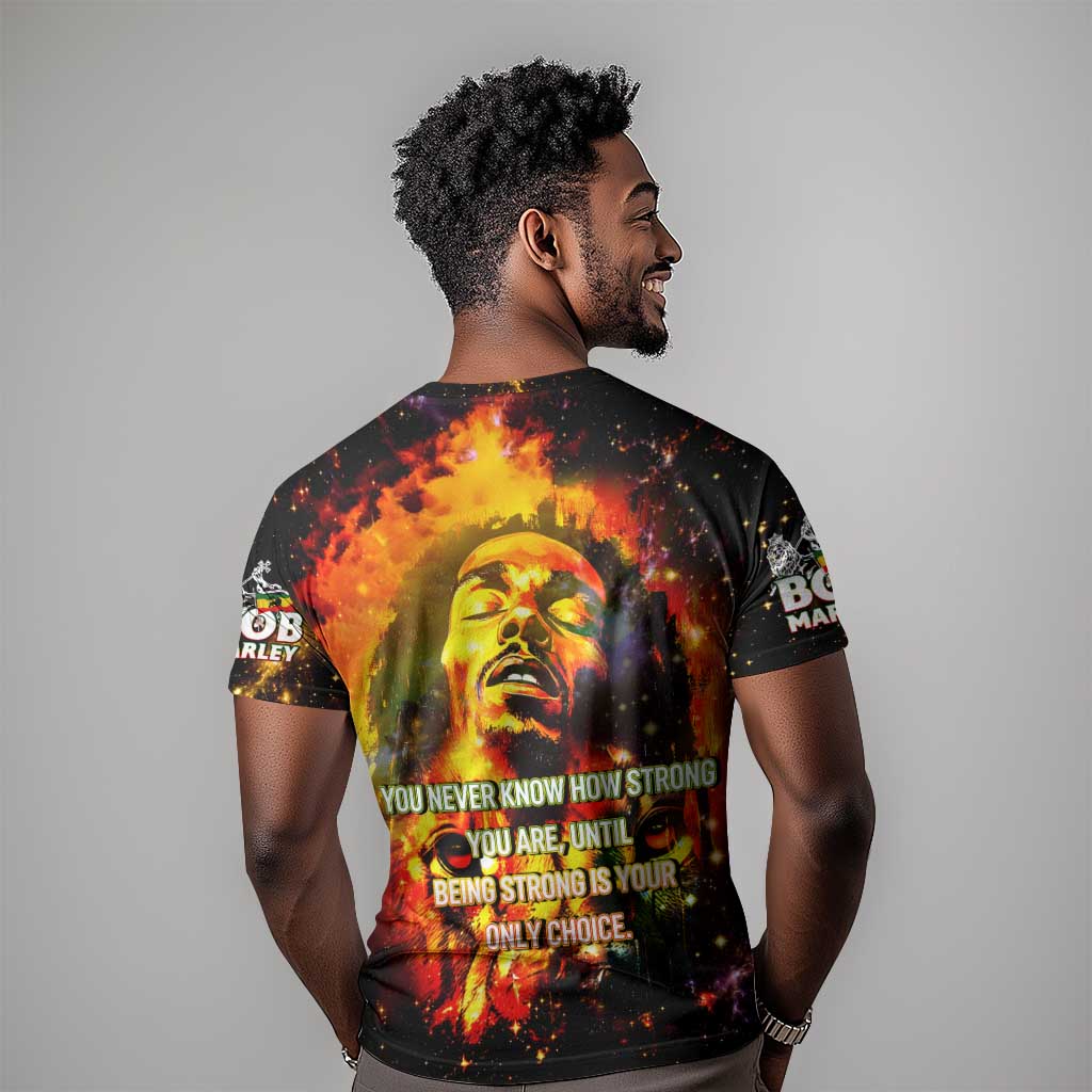 Bob King Of Reggae Rastafari Lion T shirt You Never Know How Strong You Are