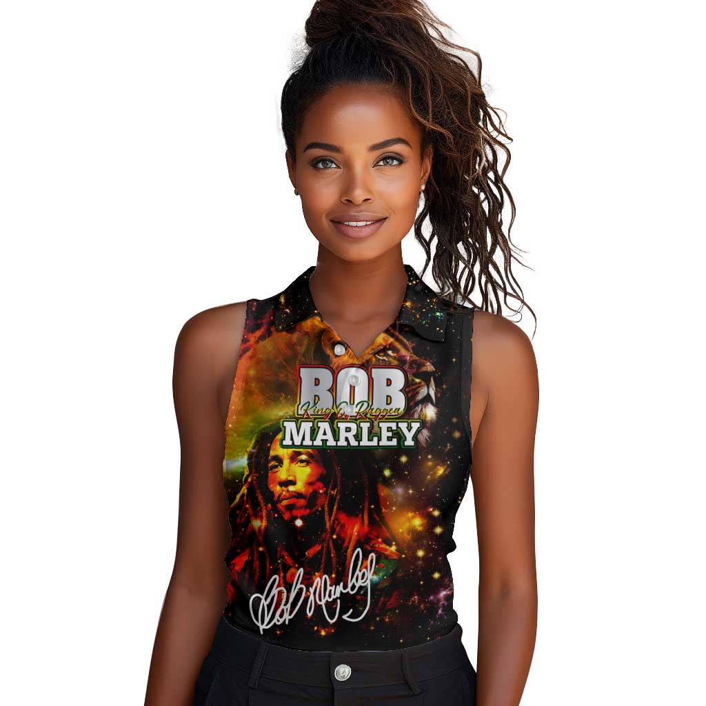 Bob King Of Reggae Rastafari Lion Women Sleeveless Polo Shirt You Never Know How Strong You Are
