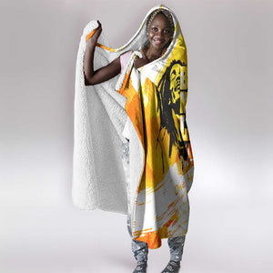 Legend Bob Reggae Afro Hooded Blanket One Love One Heart Tropical Leaf