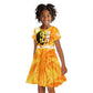 Legend Bob Reggae Afro Kid Short Sleeve Dress One Love One Heart Tropical Leaf