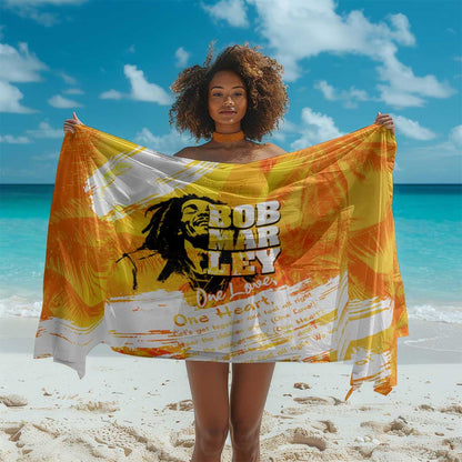 Legend Bob Reggae Afro Sarong One Love One Heart Tropical Leaf