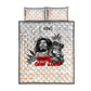 Afro King of Reggae Legend Bob Quilt Bed Set Rastafari Lion Cannabis Typography Style