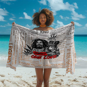 Afro King of Reggae Legend Bob Sarong Rastafari Lion Cannabis Typography Style