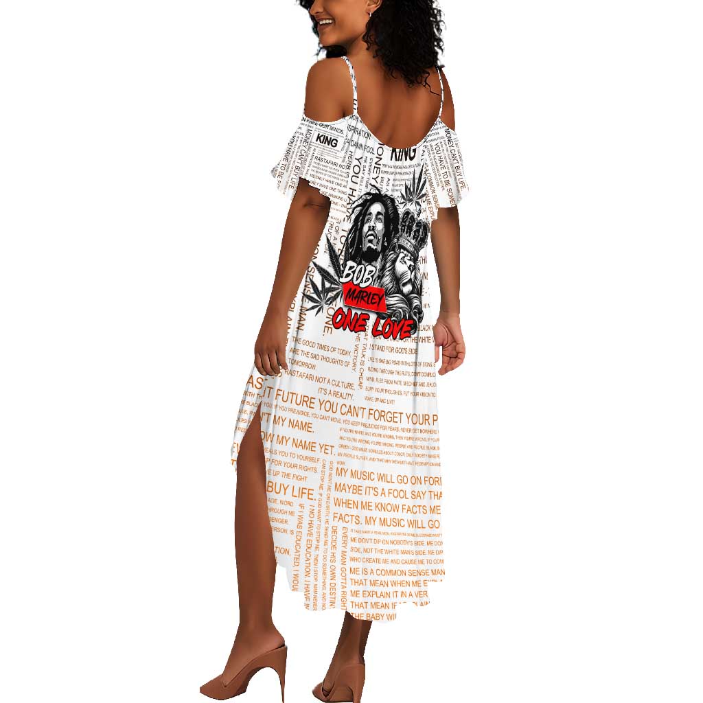 Afro King of Reggae Legend Bob Summer Maxi Dress Rastafari Lion Cannabis Typography Style