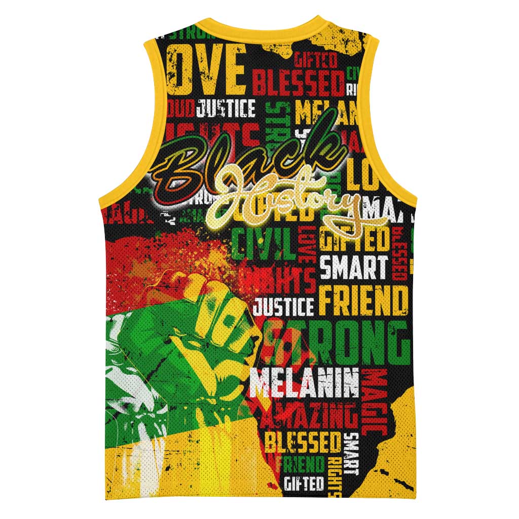 Black History Month Africa Basketball Jersey Strength Love and Justice Typography DT02