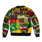 Black History Month Africa Bomber Jacket Strength Love and Justice Typography