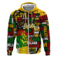 Black History Month Africa Hoodie Strength Love and Justice Typography