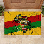 Black History Month Africa Rubber Doormat Strength Love and Justice Typography