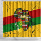 Black History Month Africa Shower Curtain Strength Love and Justice Typography