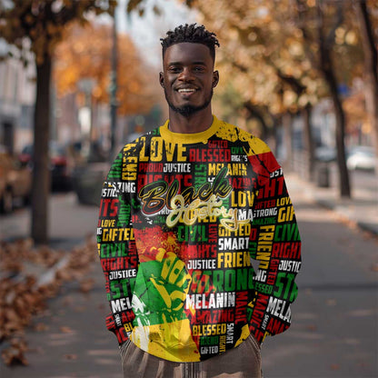 Black History Month Africa Sweatshirt Strength Love and Justice Typography
