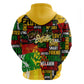 Black History Month Africa Zip Hoodie Strength Love and Justice Typography