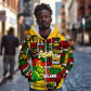 Black History Month Africa Zip Hoodie Strength Love and Justice Typography