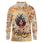 African Women Black History Long Sleeve Polo Shirt Civil Rights Leaders My Roots